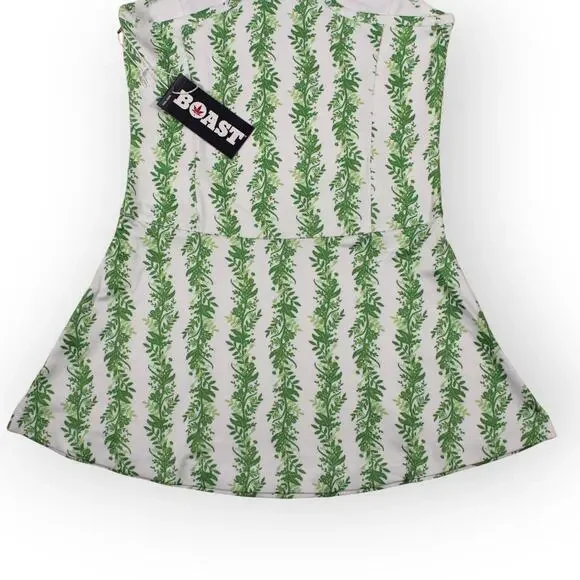 BOAST USA Girls Small Tennis Flora P Dress White Green Racerback Mini NWT - Picture 15 of 16